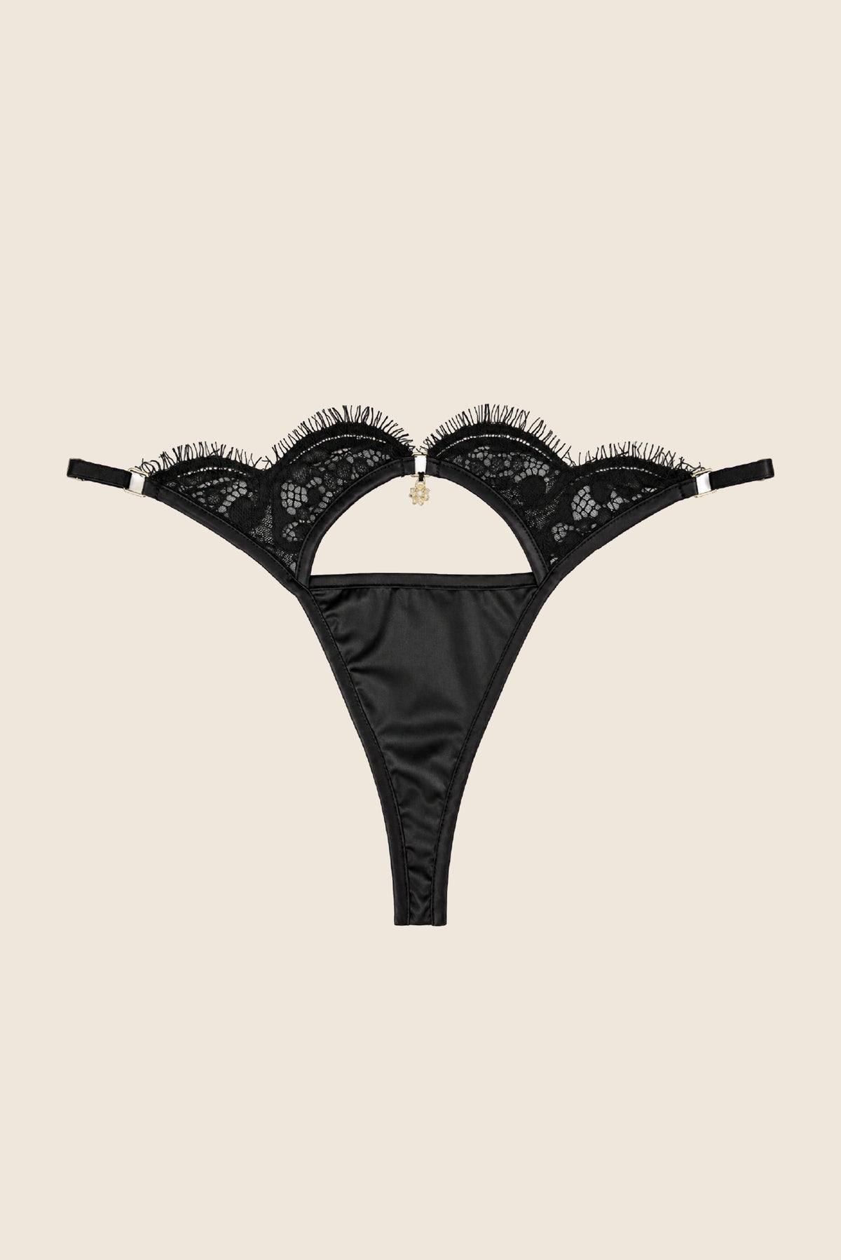 Elys Instinct Luxury Lace Cut-Out Underwear Black