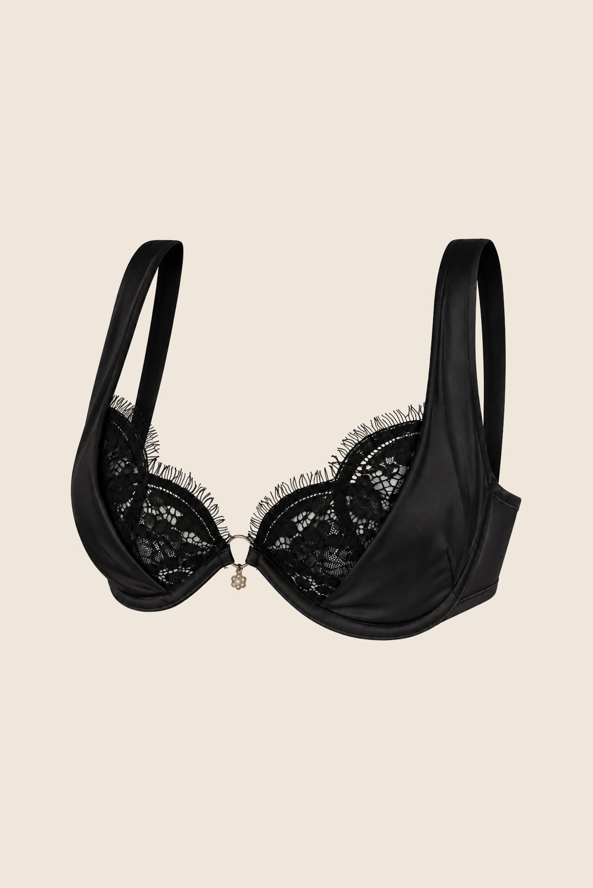 Elys Muse Luxury Lace Underwired Bra Black