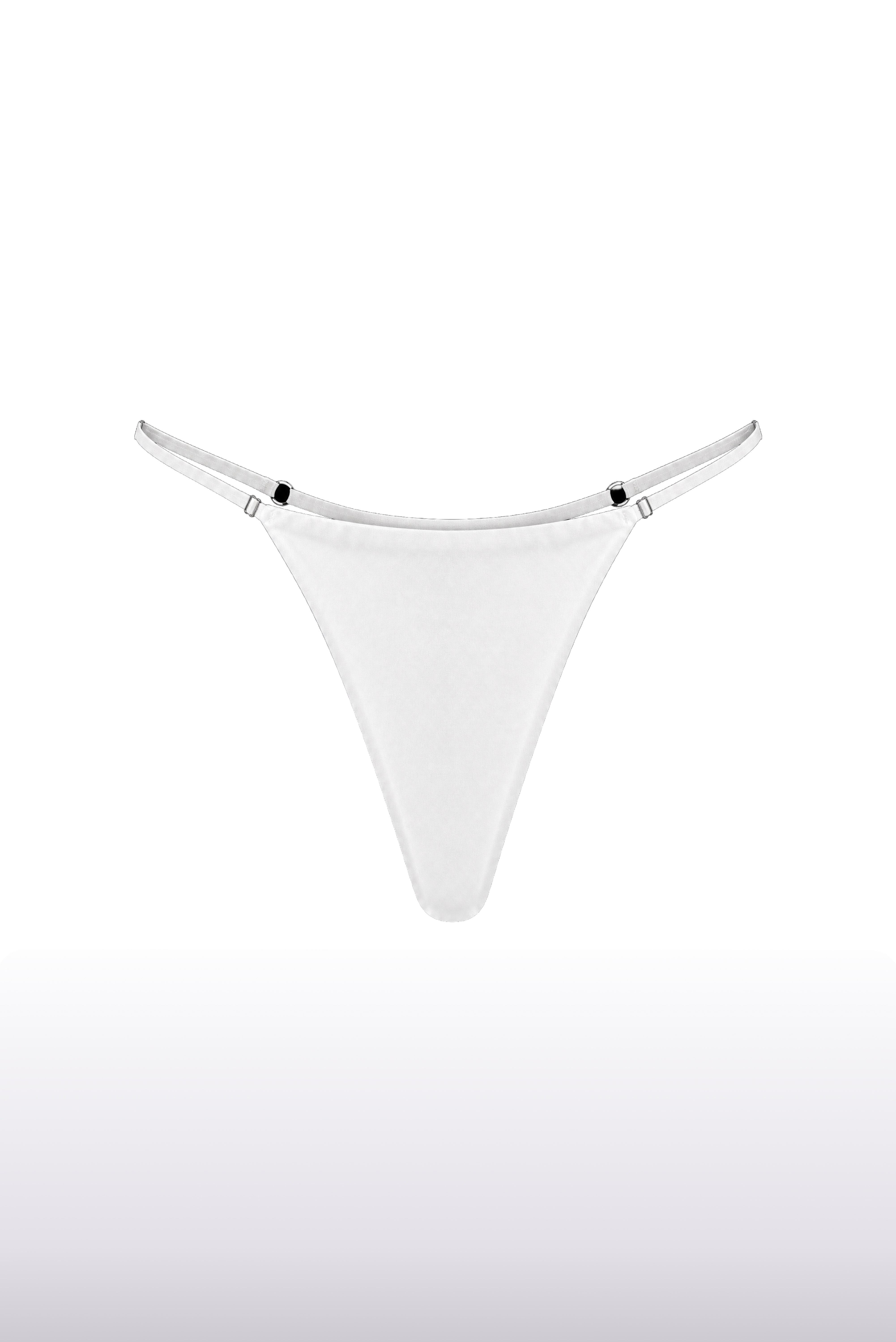 Triangle Silk Thong White