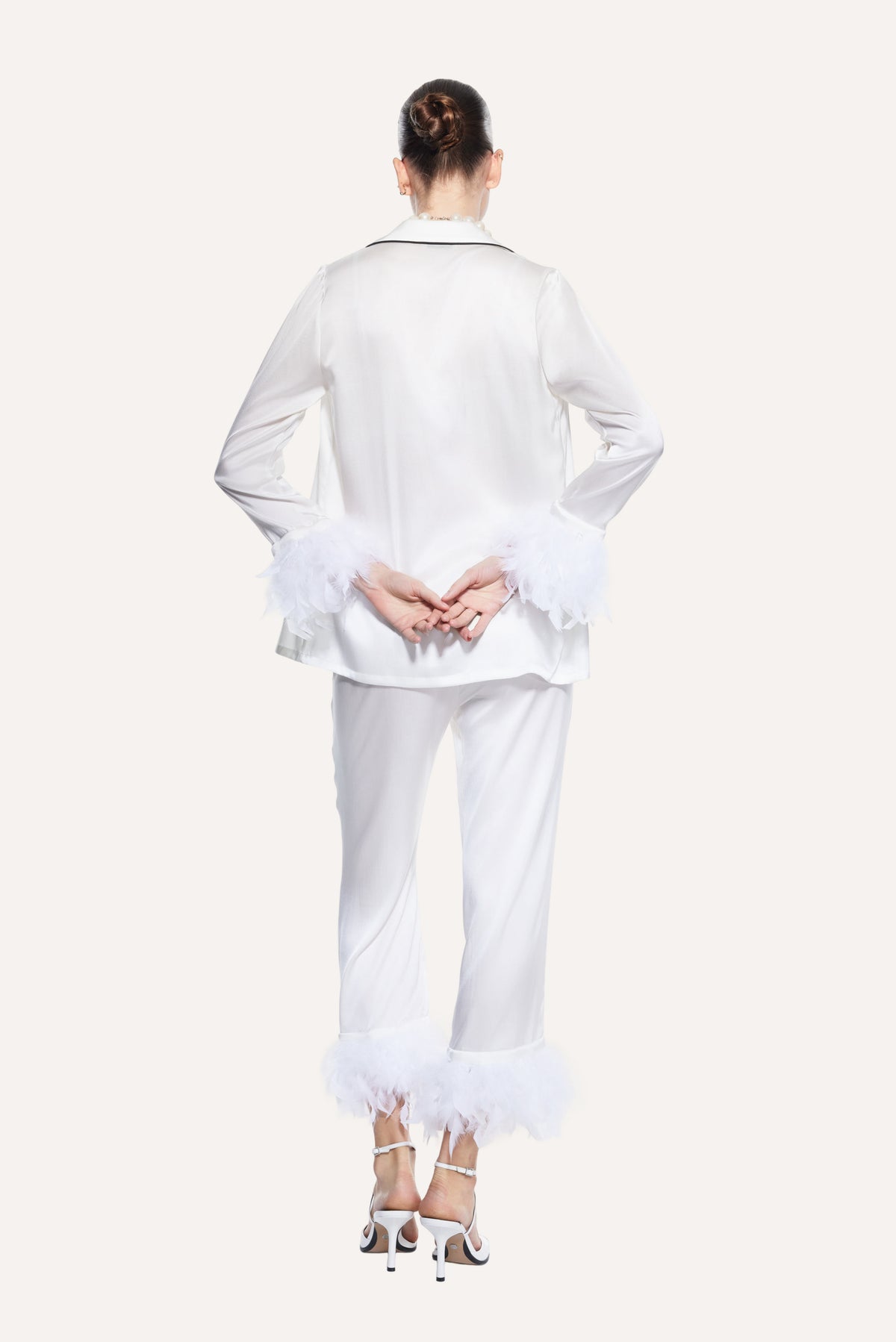 Juven Silk Pajama Set Bridal White