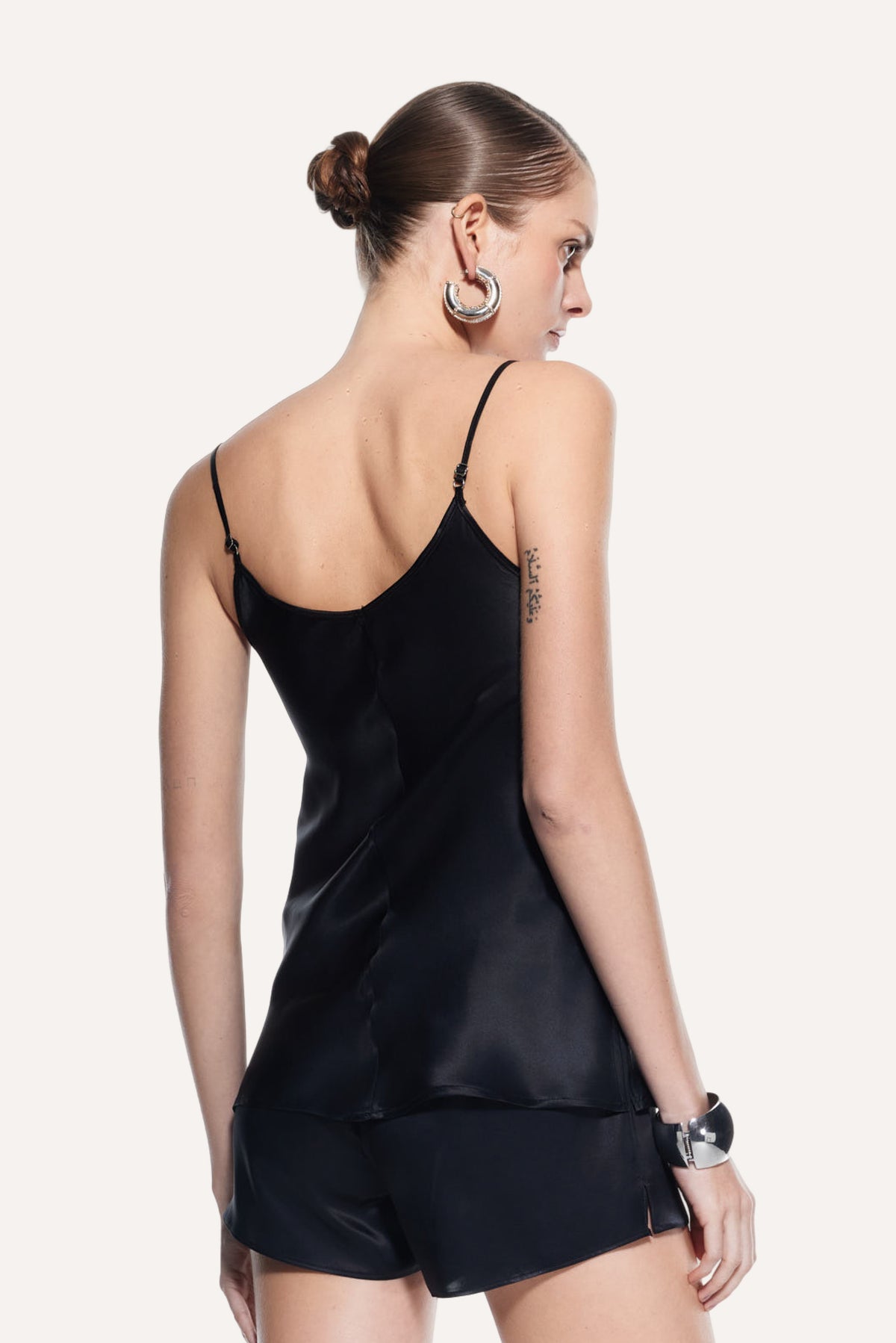 Luna Silk Halter Top Black