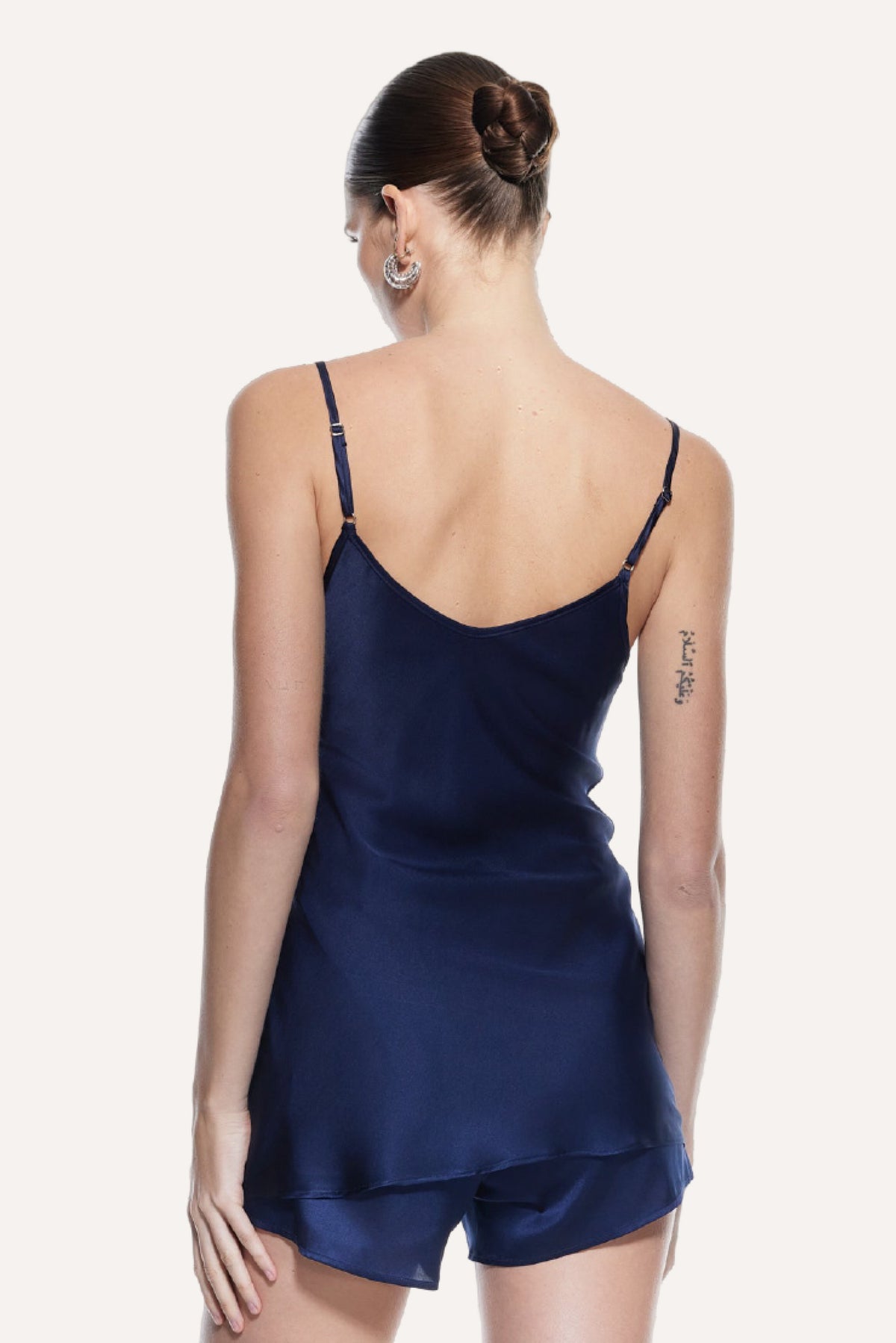 Luna Silk Halter Top Night Blue