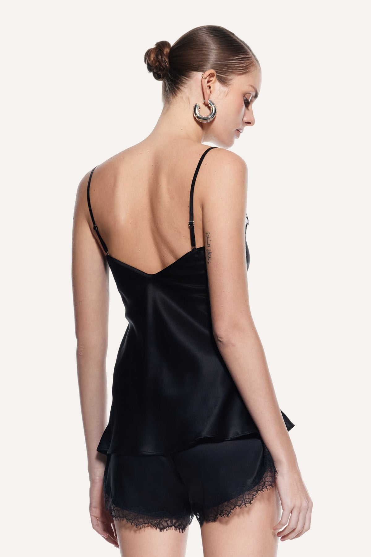 Egeria Silk Tank Top & Shorts Set Black