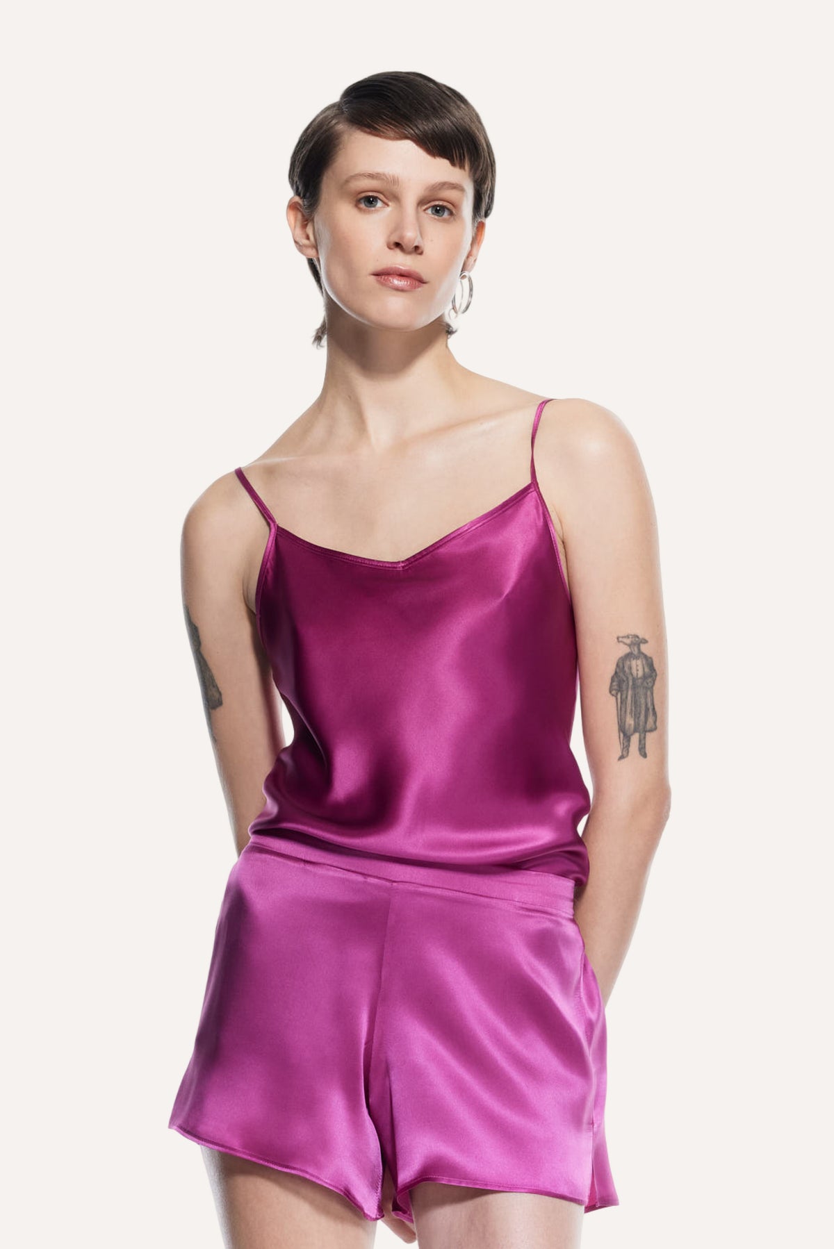 Luna Silk Halter Top Fuchsia