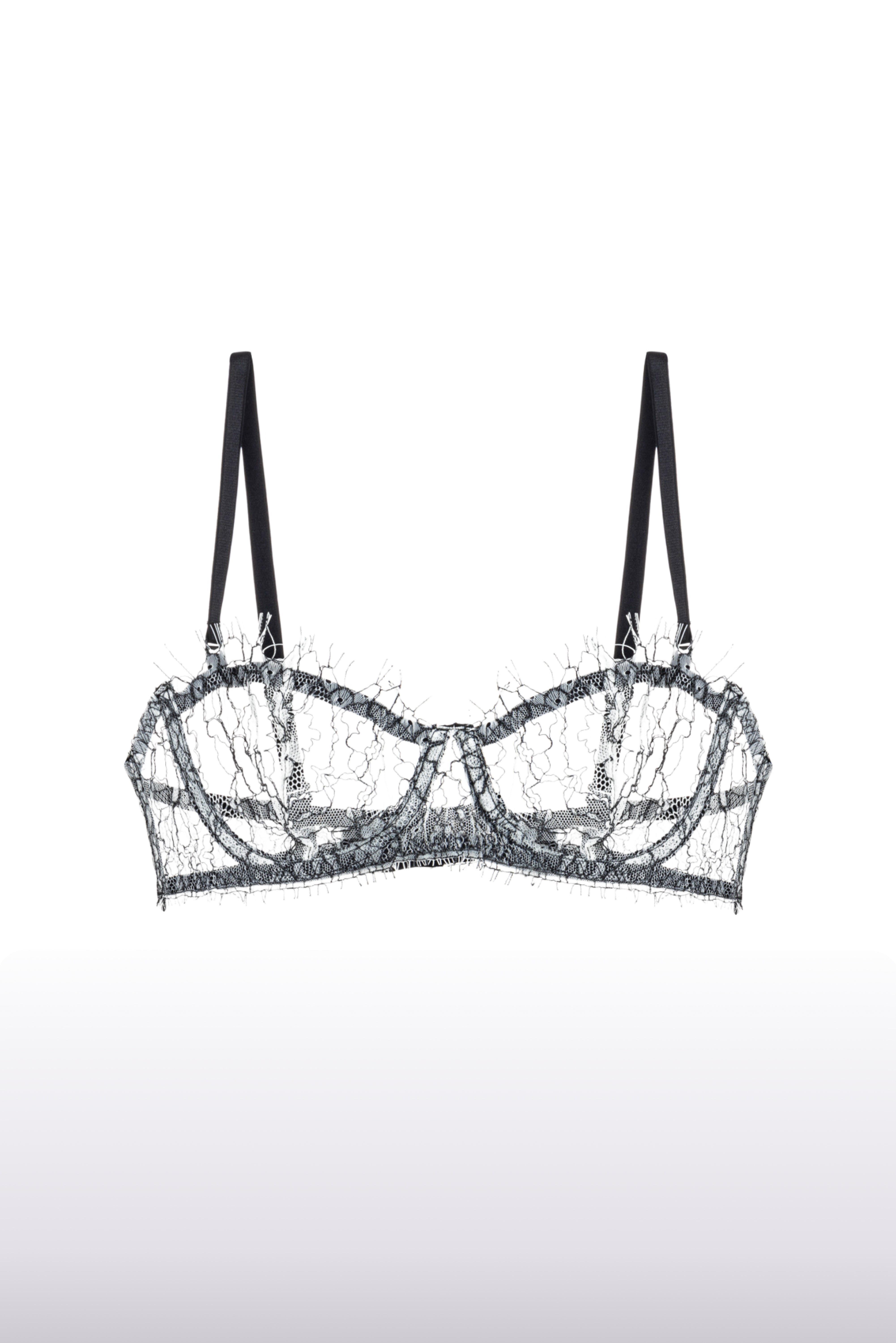 Lindy Black & White French Lace Bra