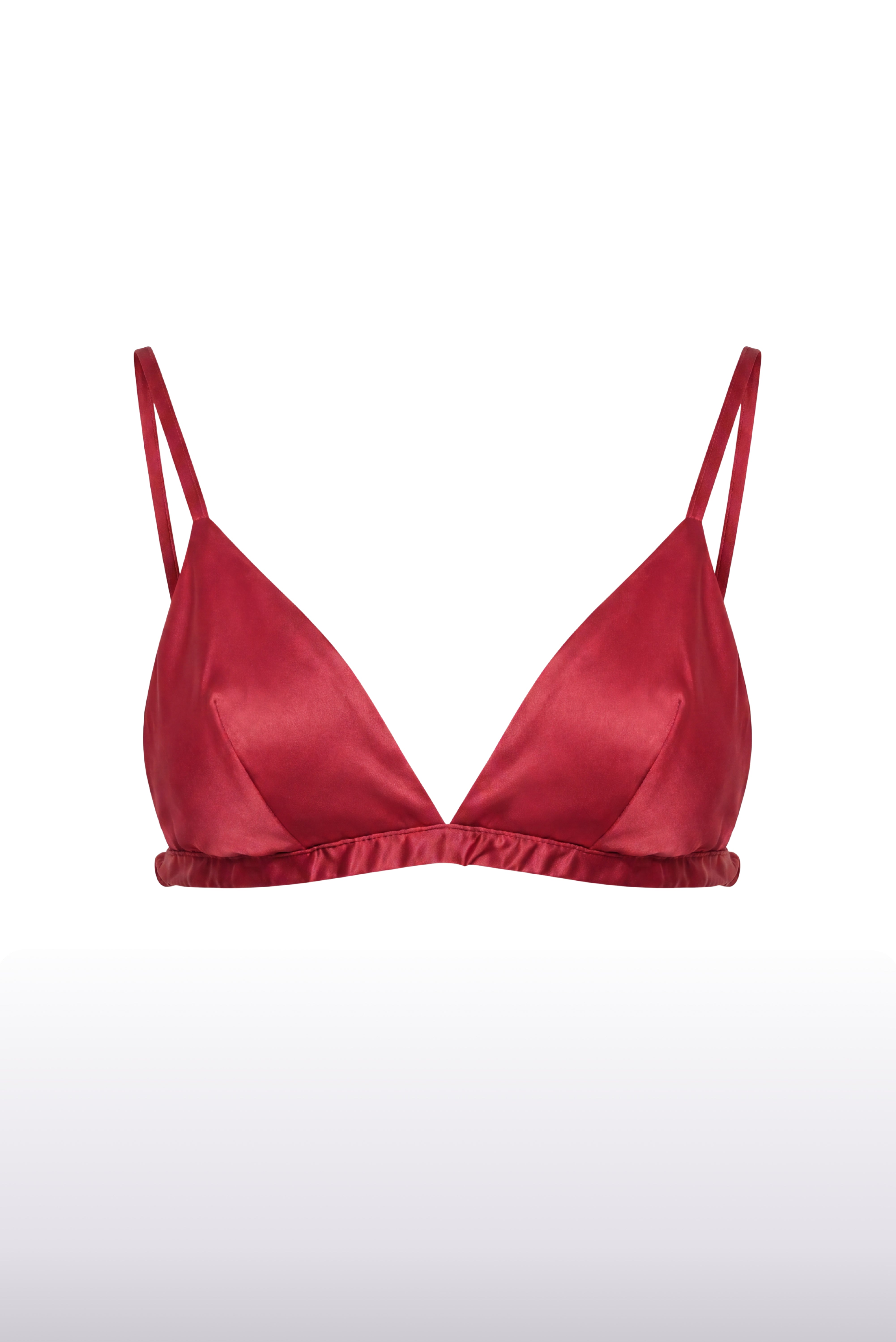 Triangle Silk Bra Red