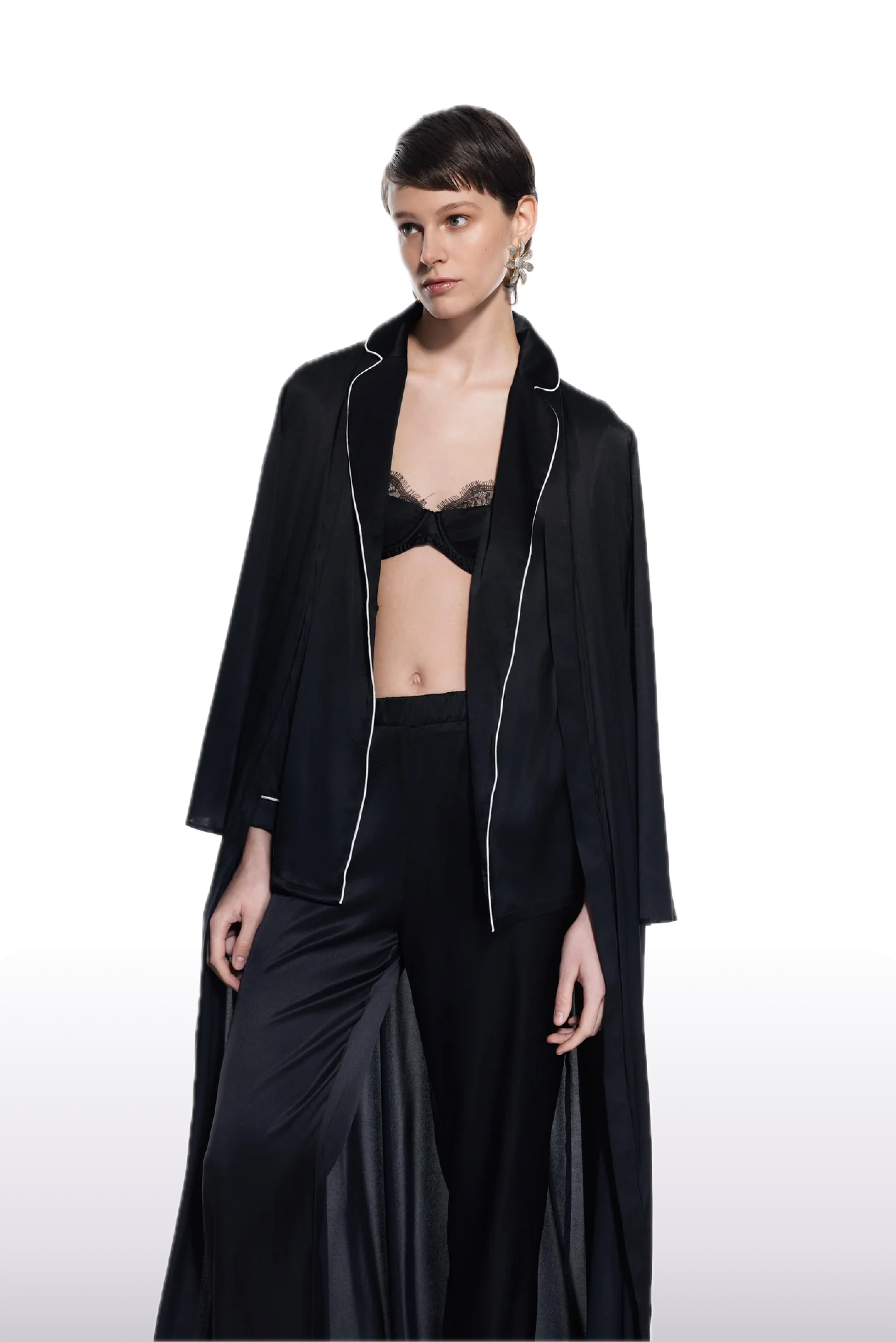 Carmen Silk Set with Robe Black