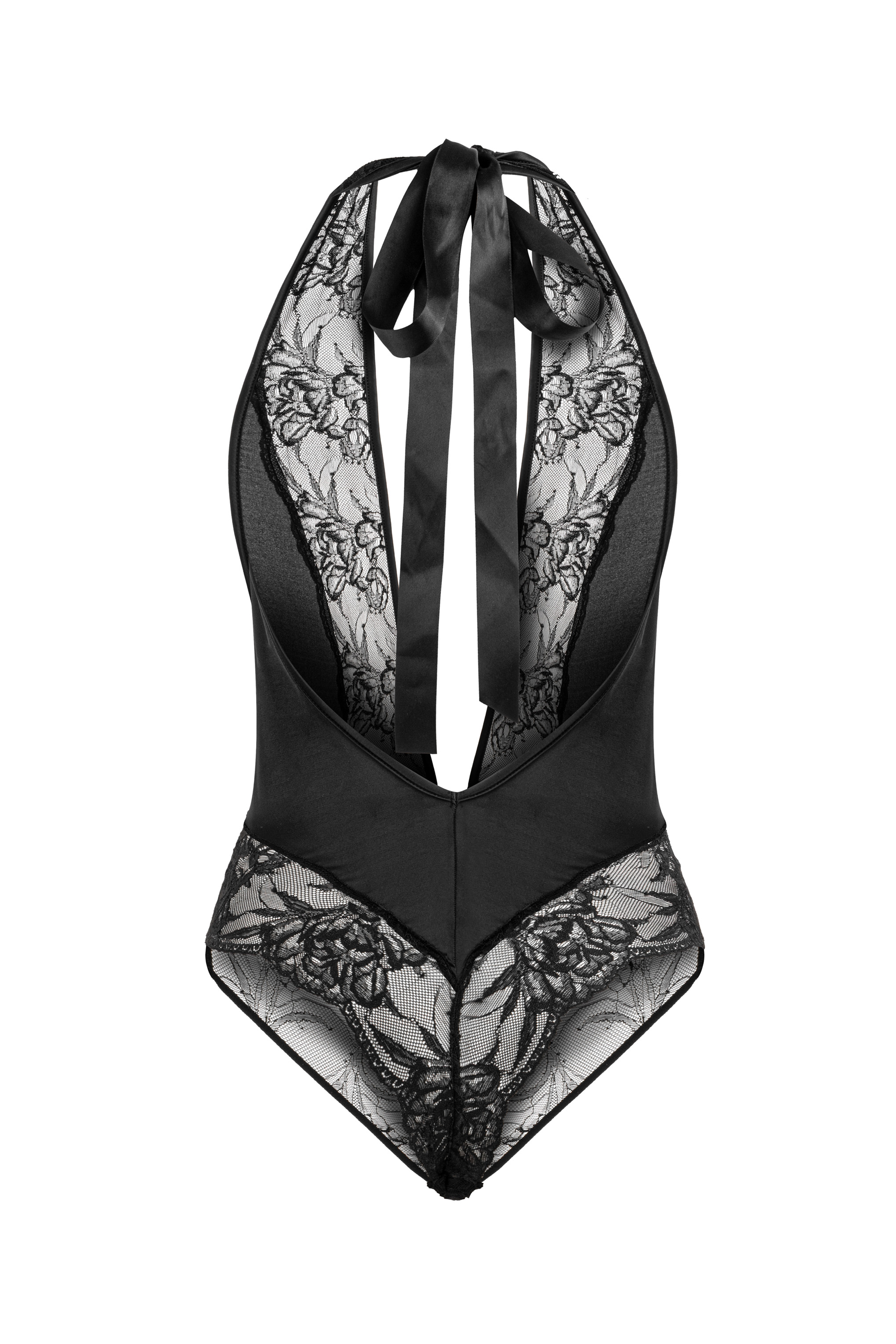 Noir Lace Bodysuit Lüks Dantel