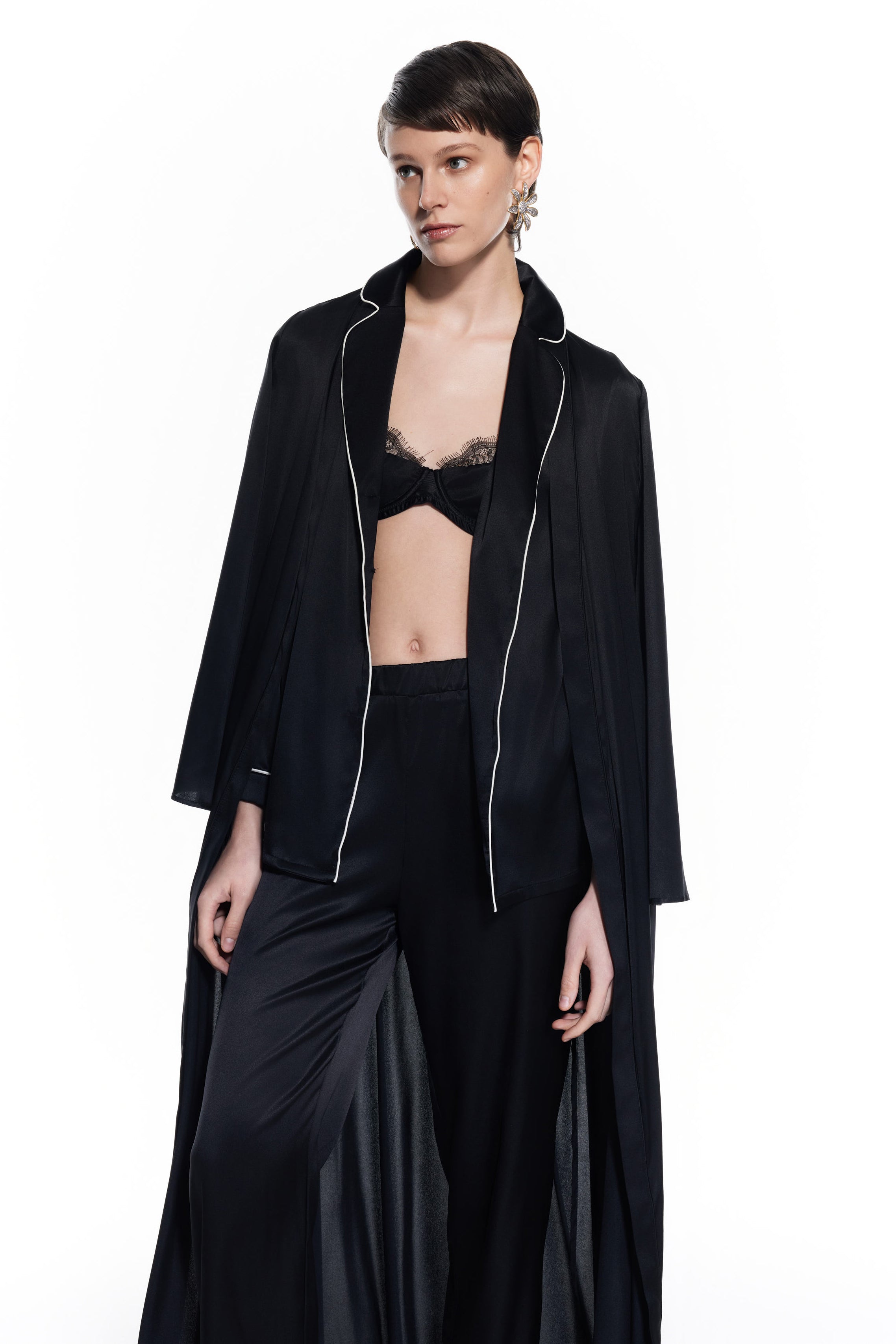 Carmen Silk Set With Robe - Mers Silk