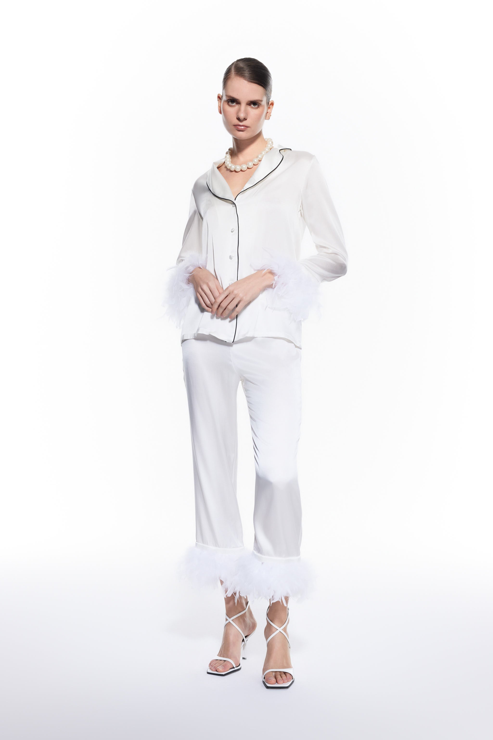 Juven Ecru Silk Feathered Set.