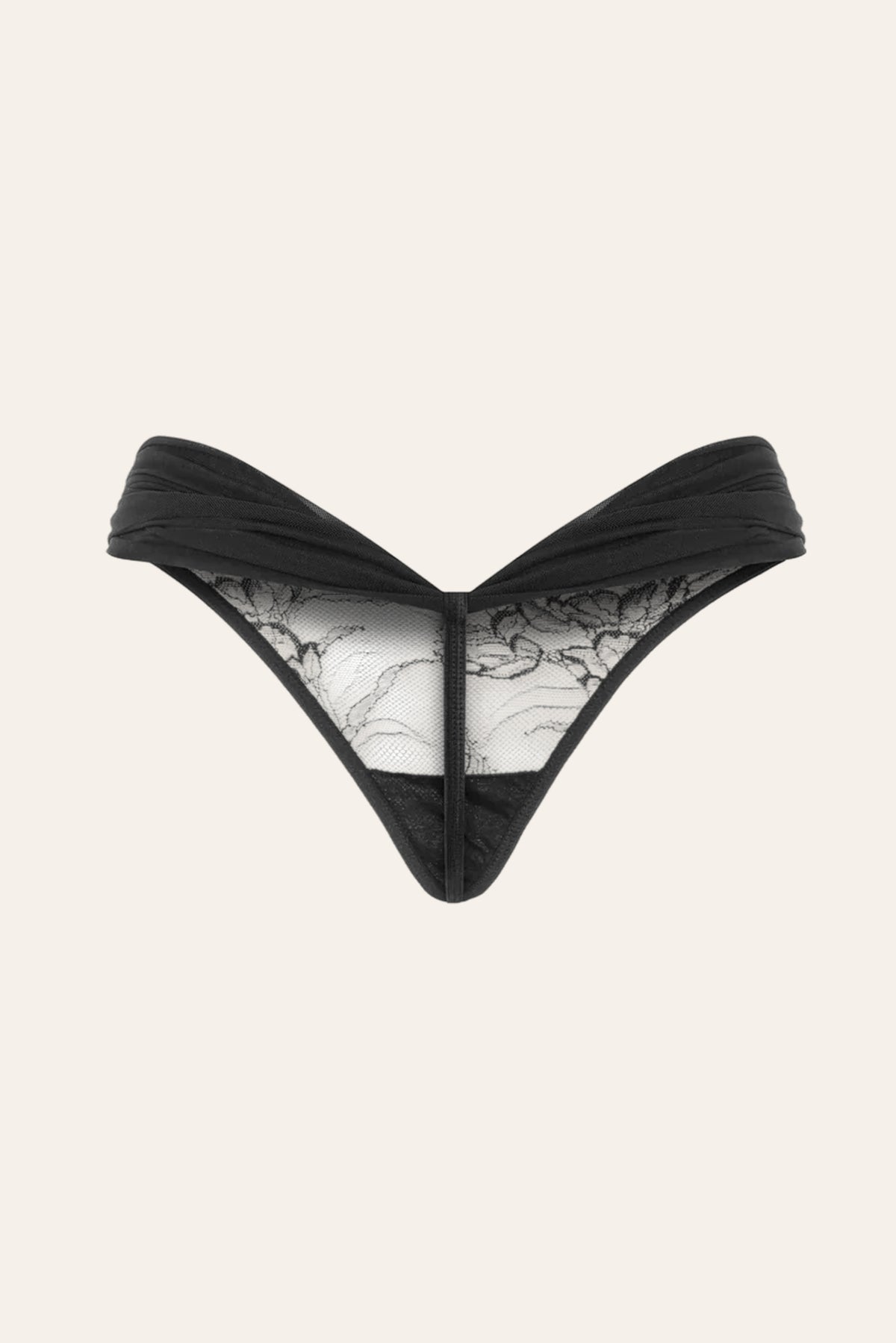 Balsia Luxury French Lace Thong Black