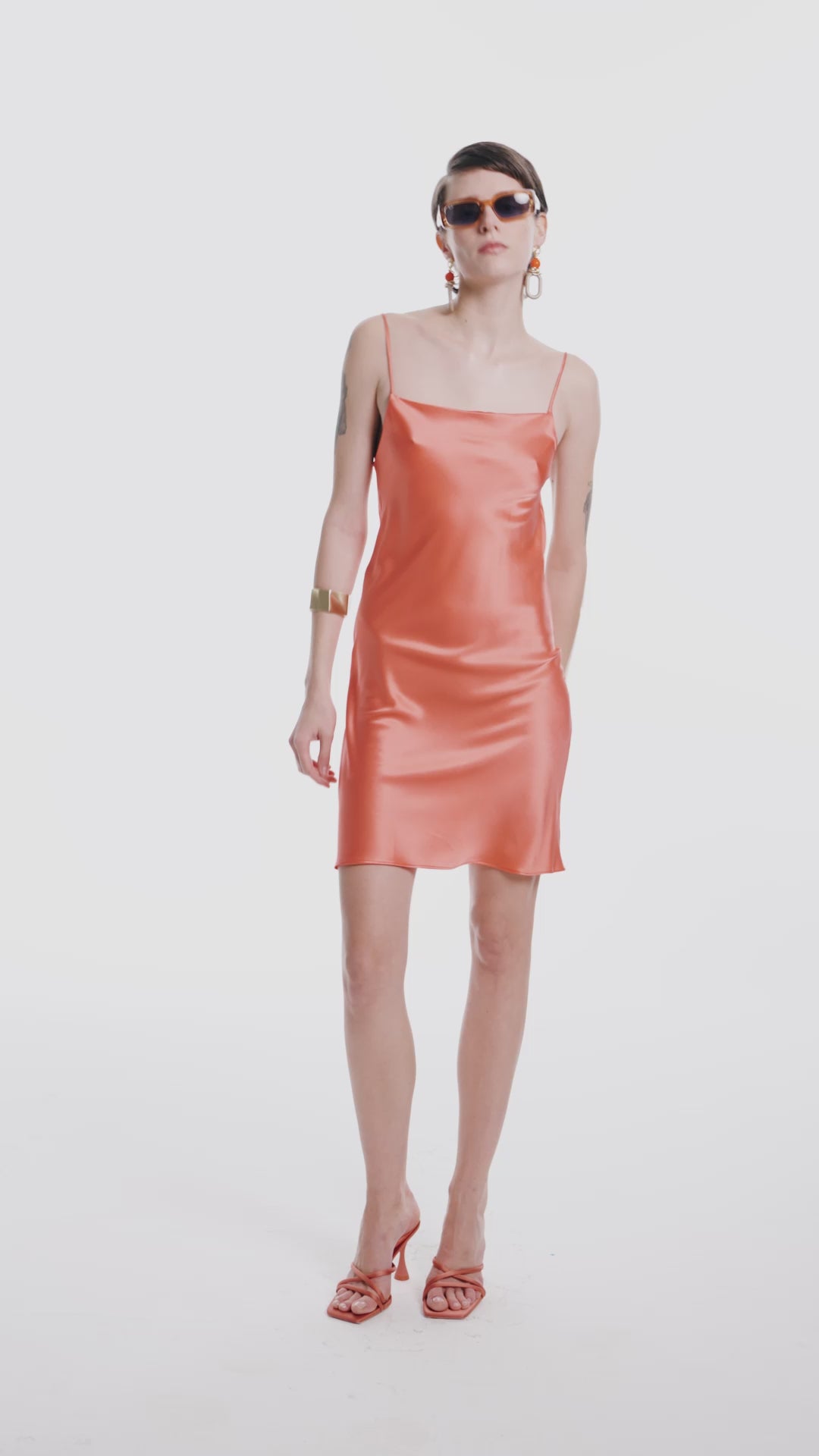 Suad Orange Silk Dress.