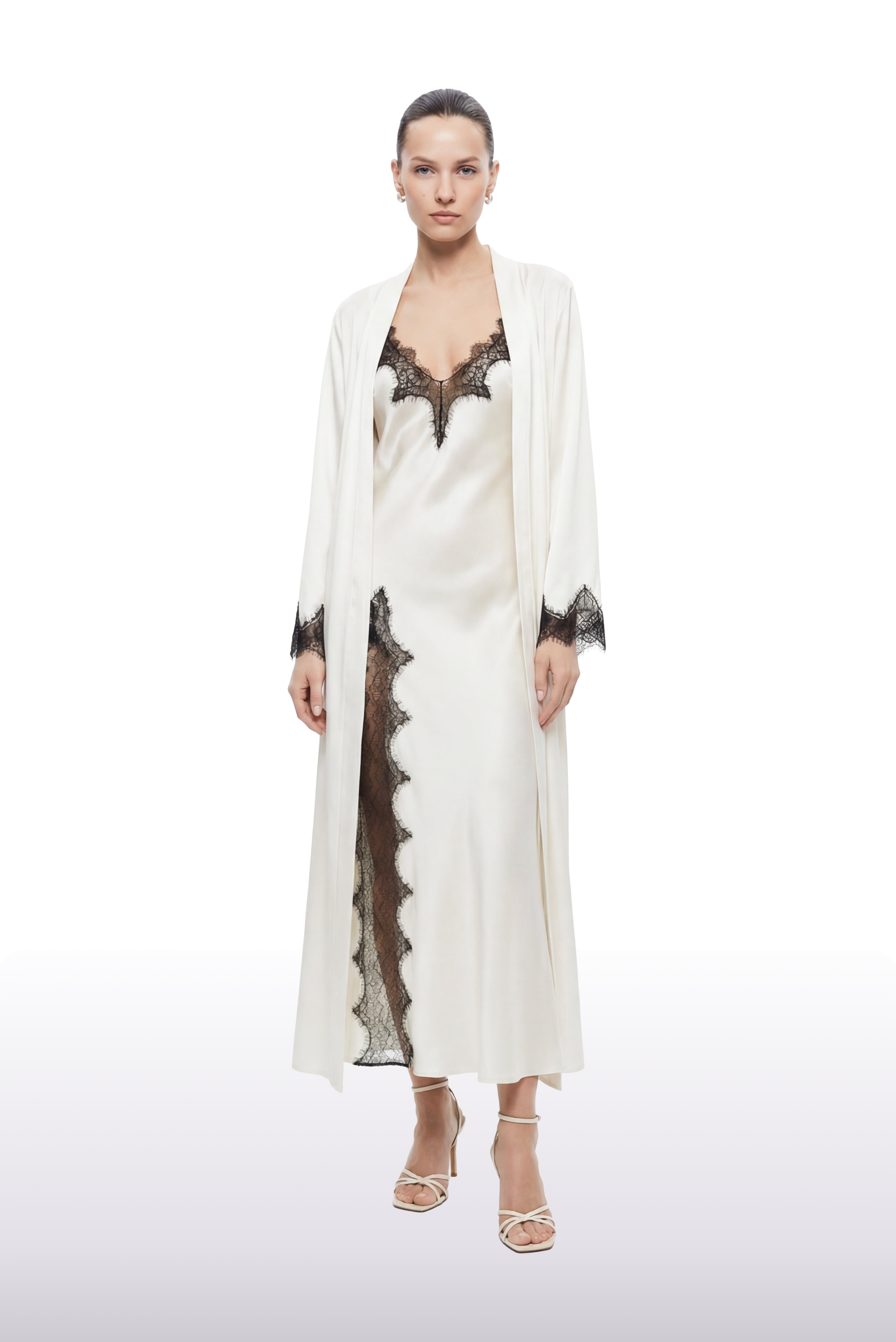 Dream Silk Robe Ecru