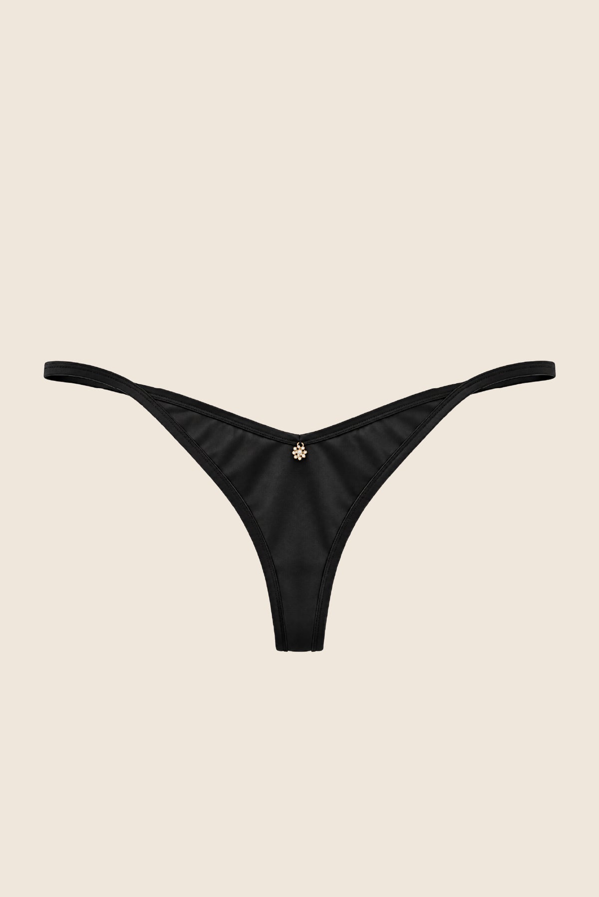 Elys Bloom Luxury Satin Strappy Underwear Black
