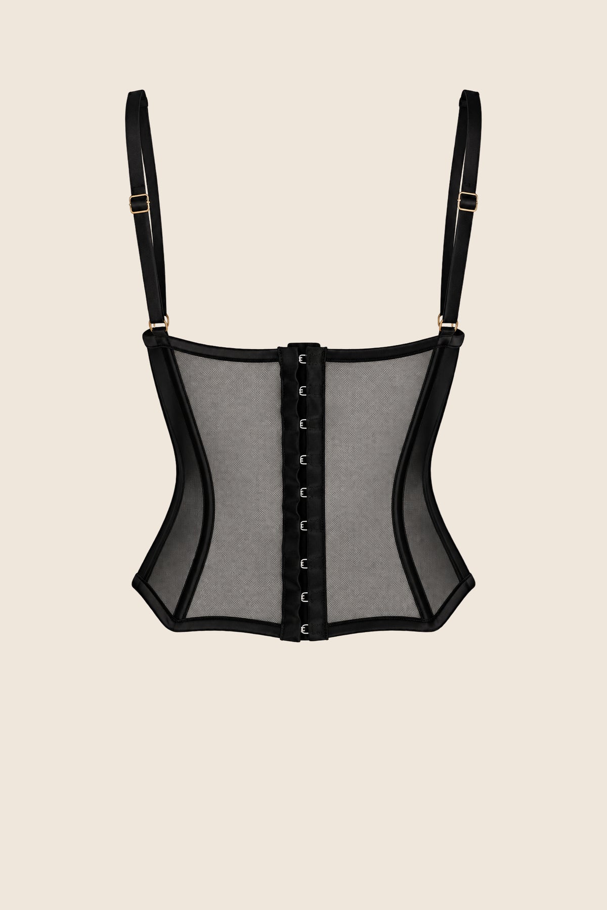 Elys Frame Luxury Lace Cut-Out Corset Black