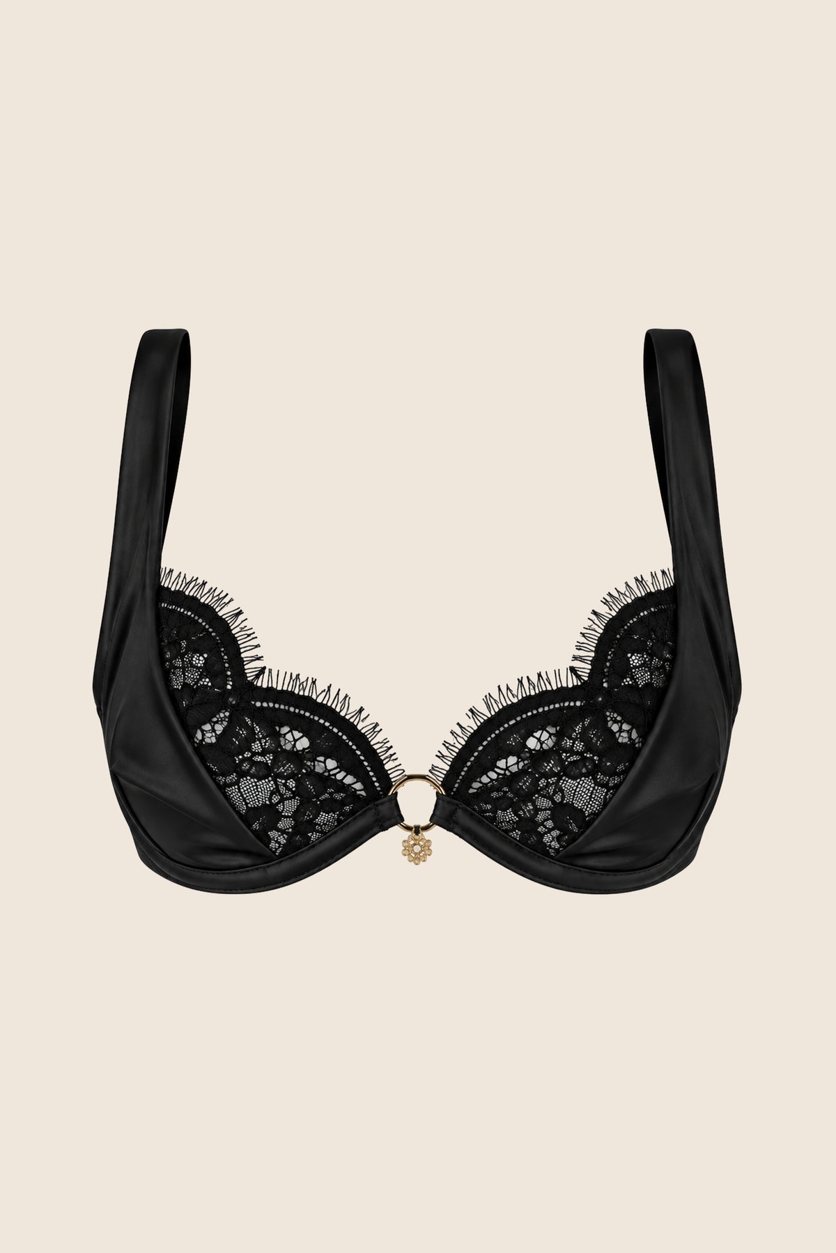 Elys Muse Luxury Lace Underwired Bra Black