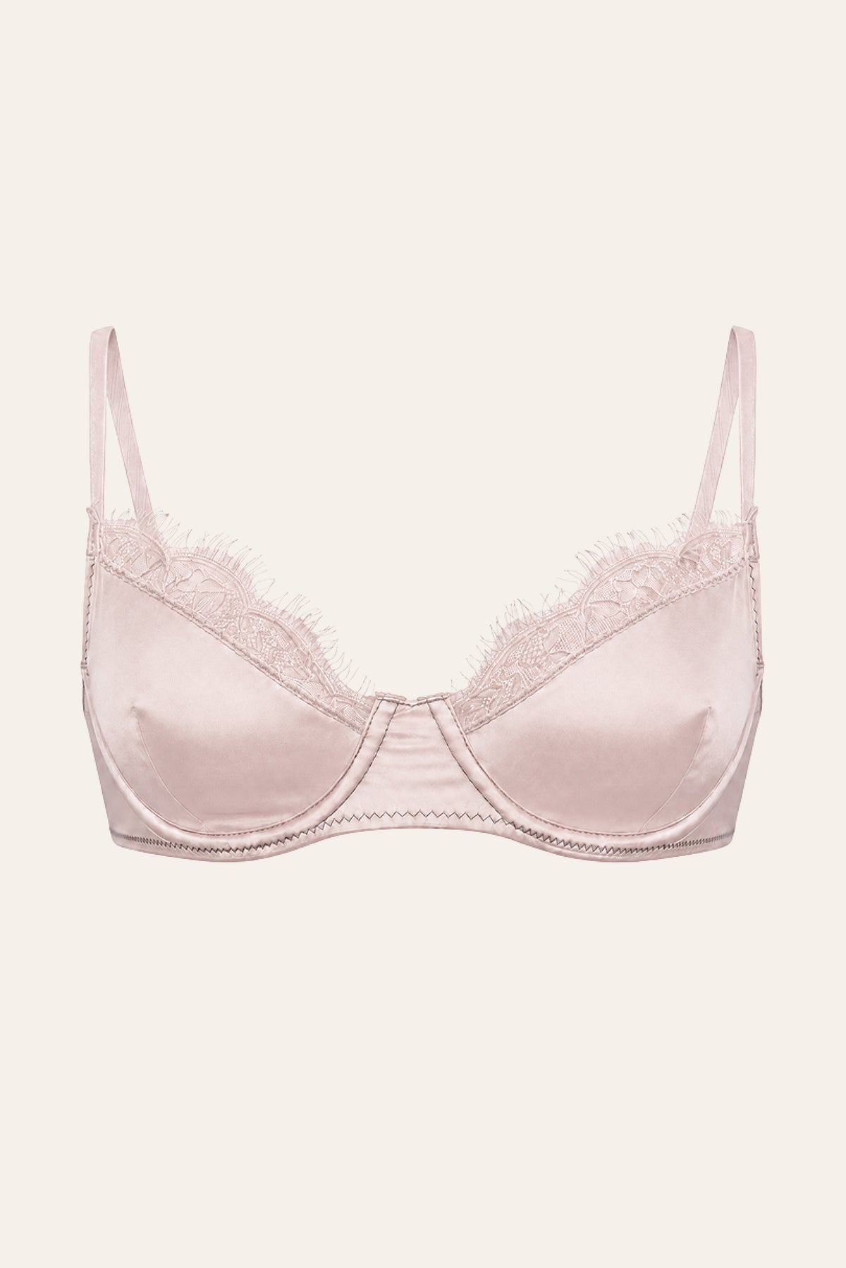 Selene Blush Saf İpek ve Dantel Sütyen