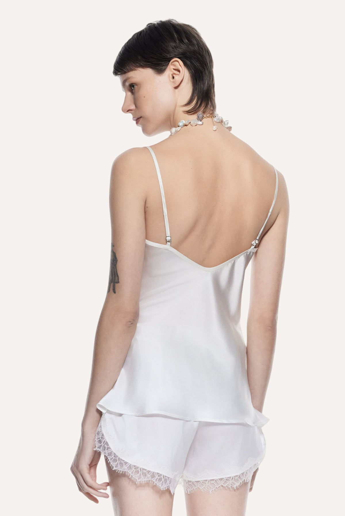 Egeria Silk Tank Top Bridal White