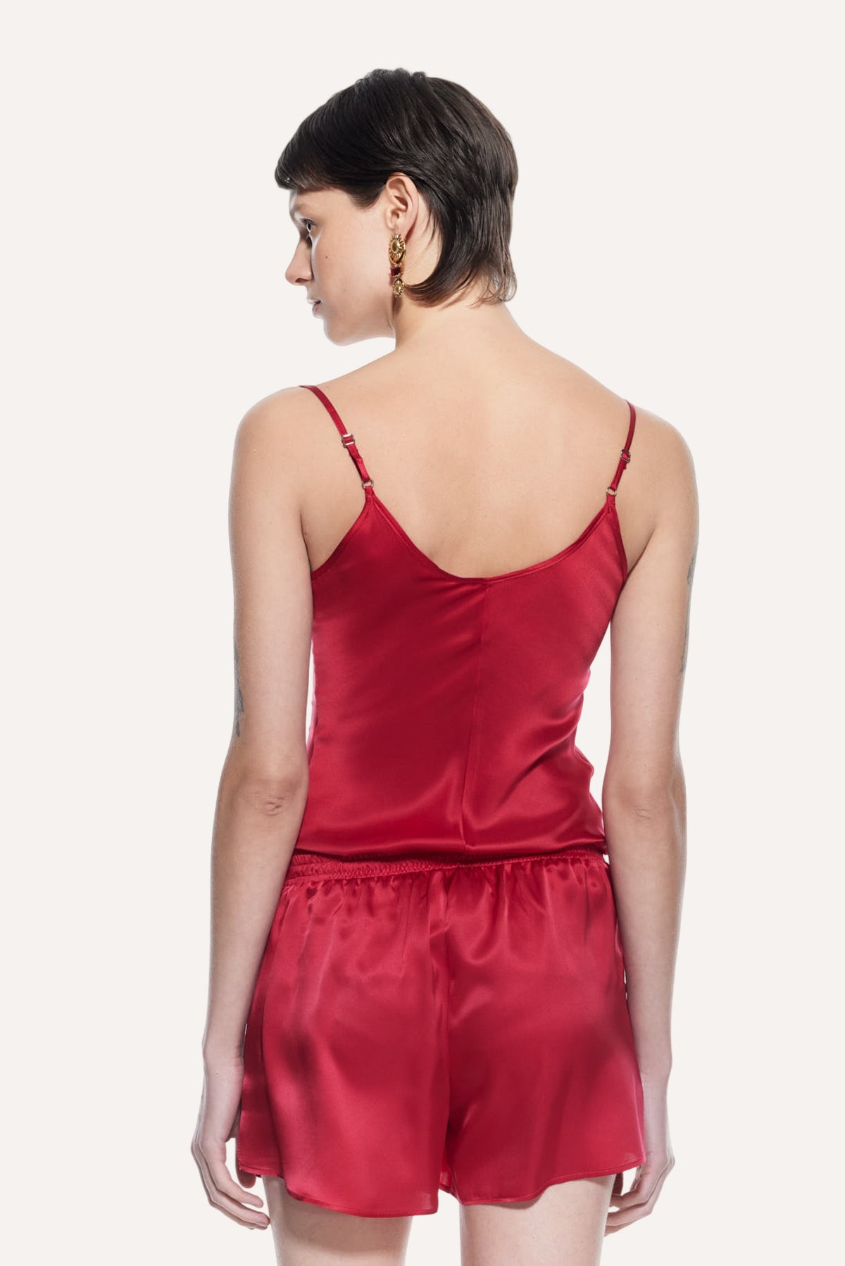 Luna Silk Halter Top Red