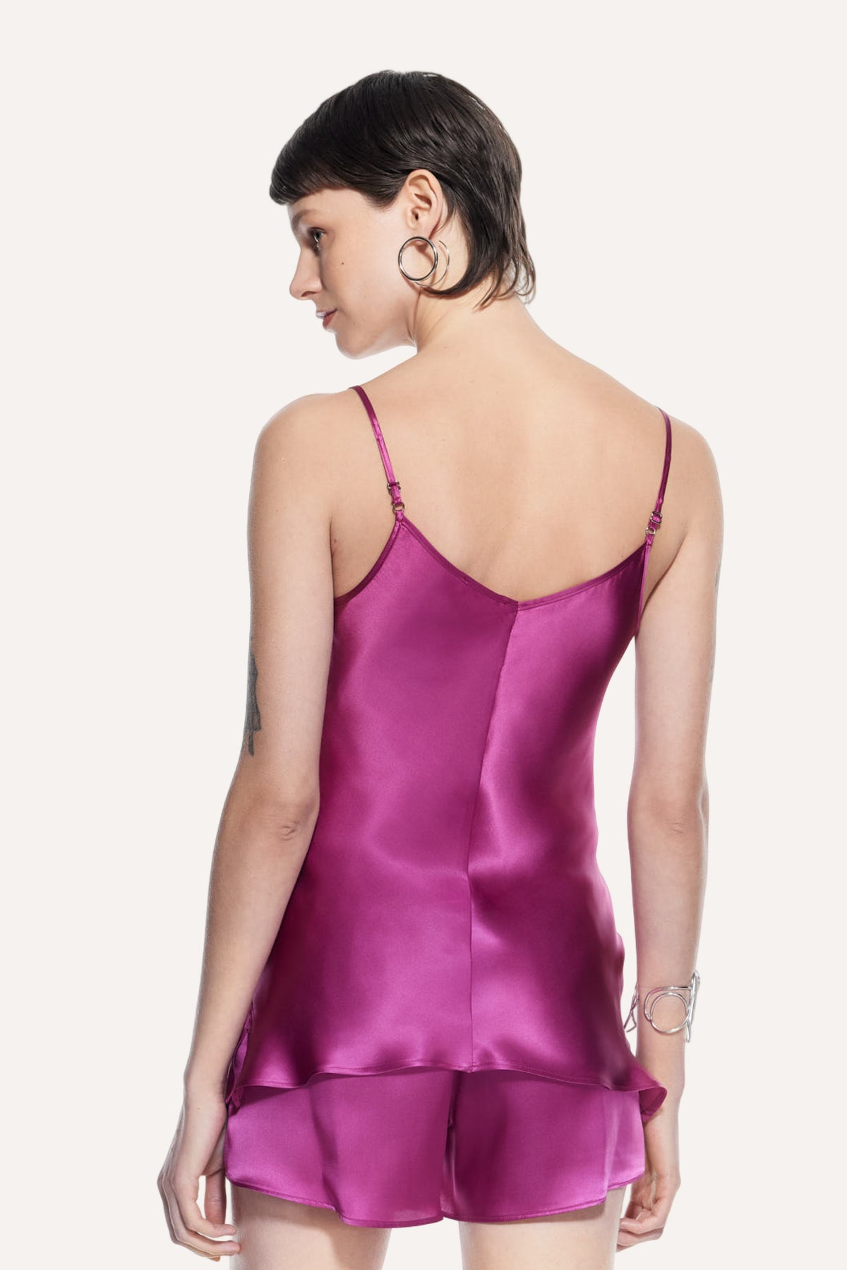 Luna Silk Halter Top Fuchsia