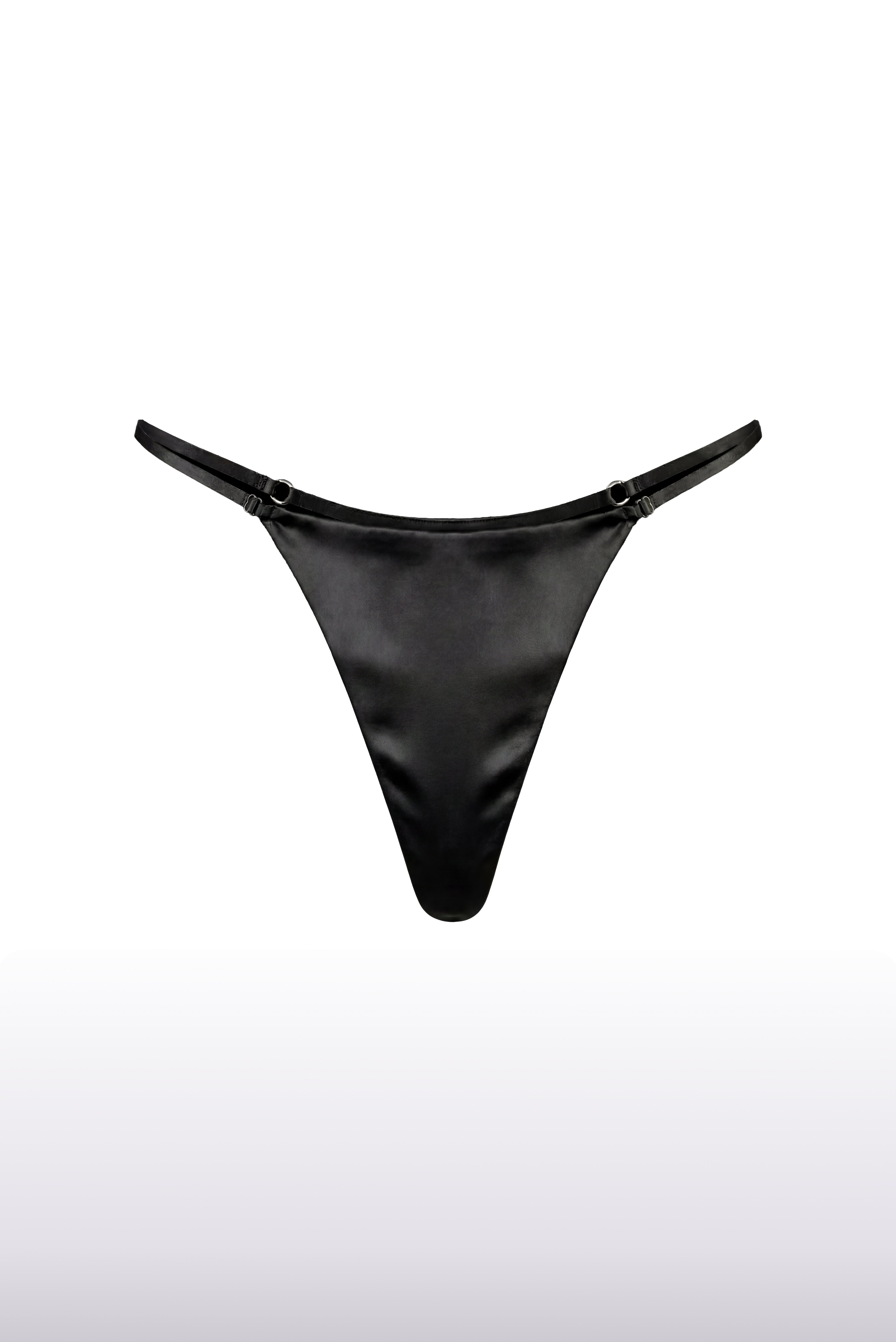 Triangle Silk Thong Black