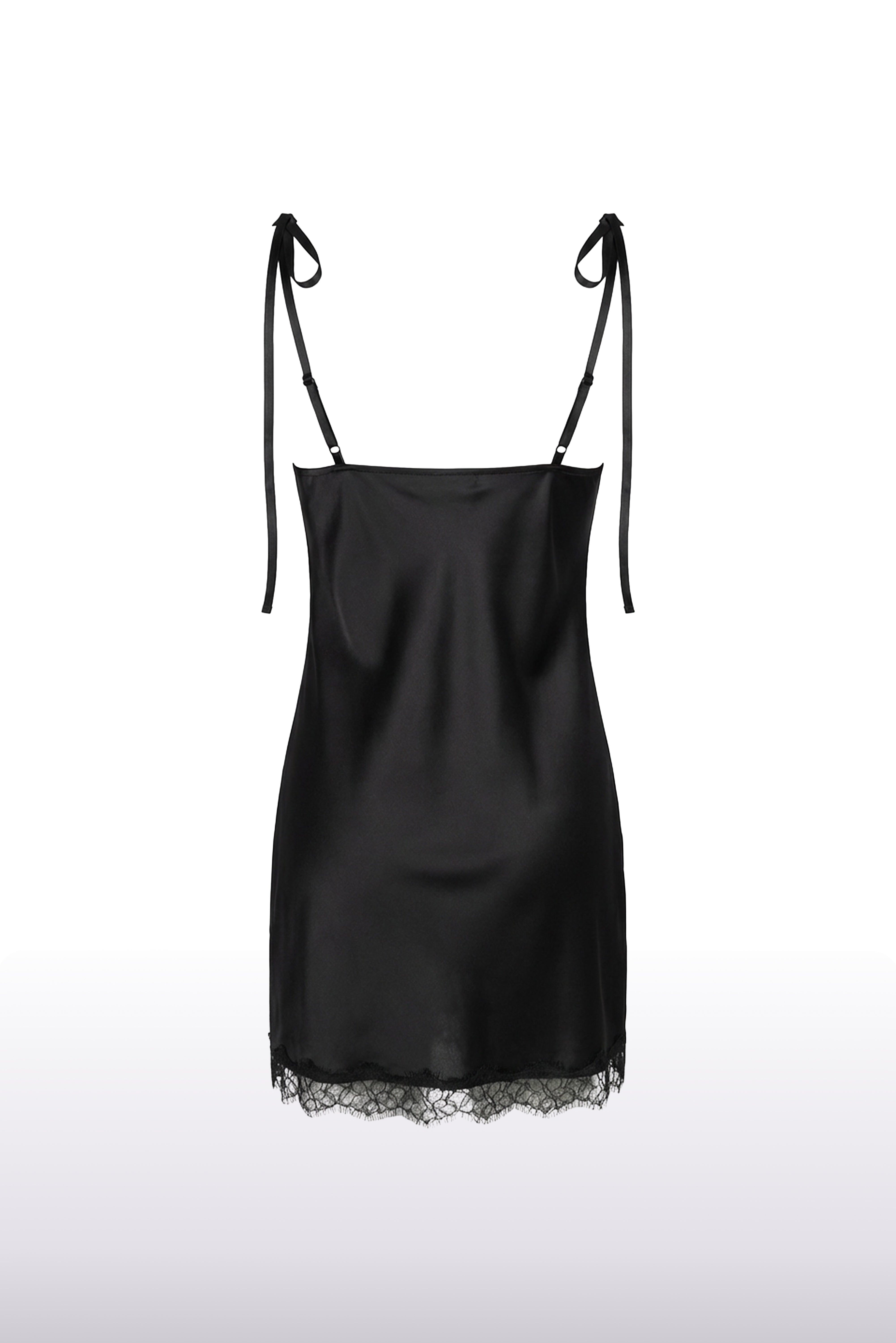 Midnight Lace İpek Gecelik Siyah