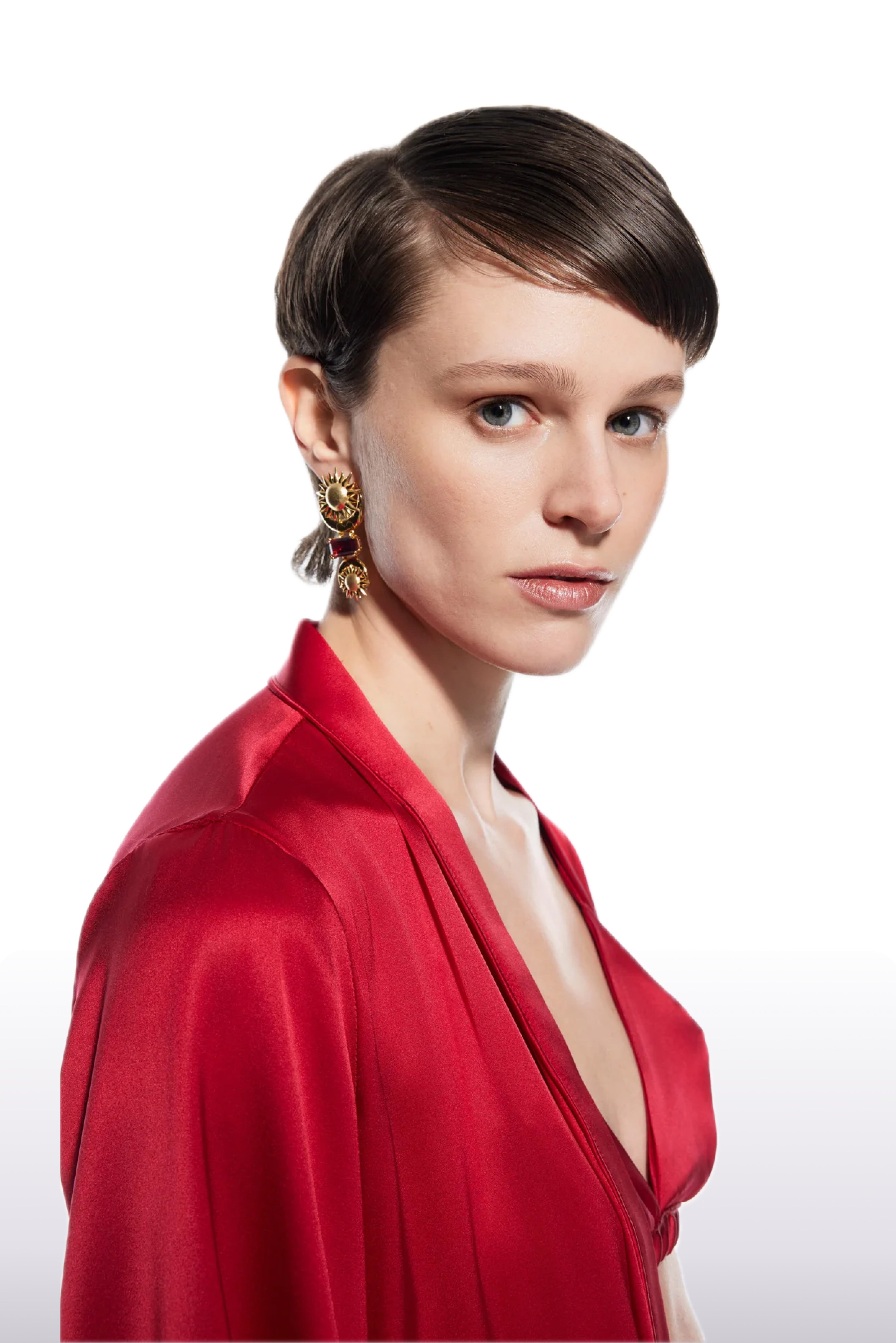 Anya Silk Robe Red