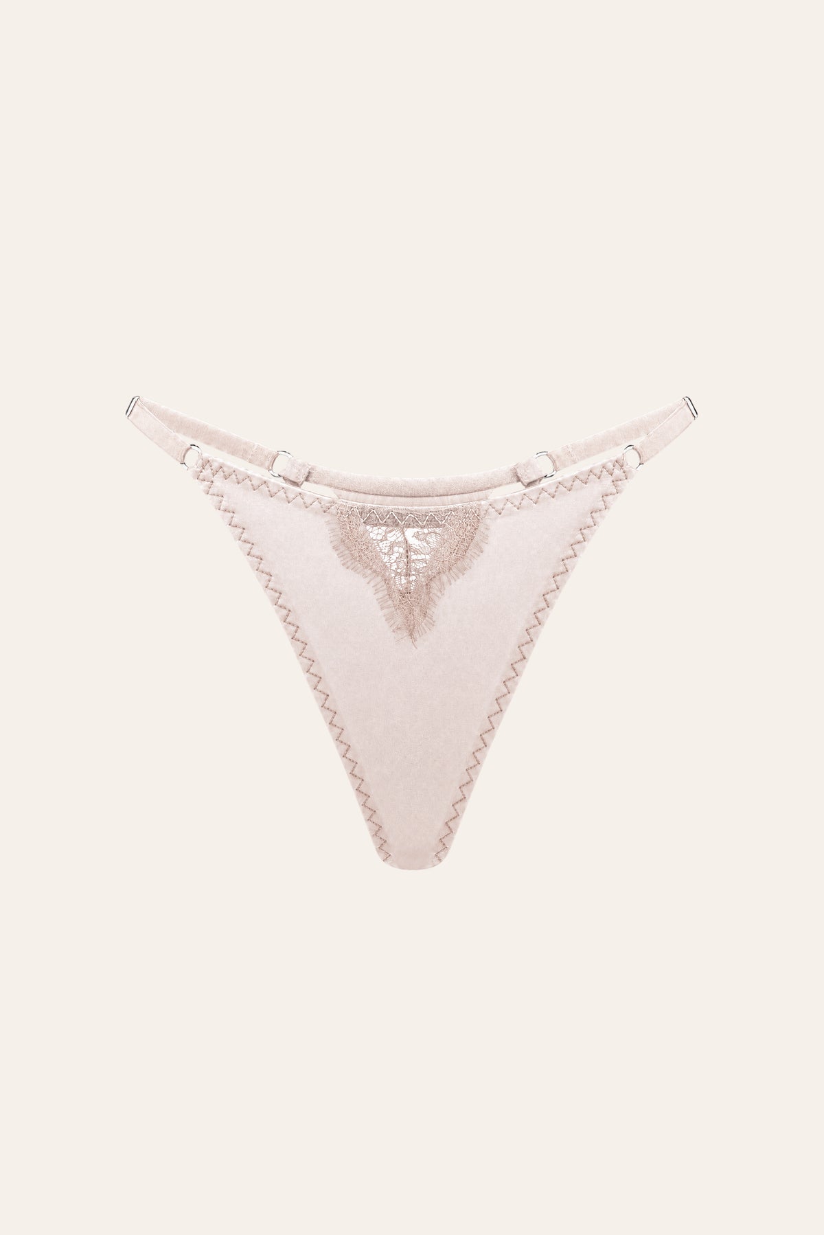 Selene Blush Saf İpek ve Dantel Tanga