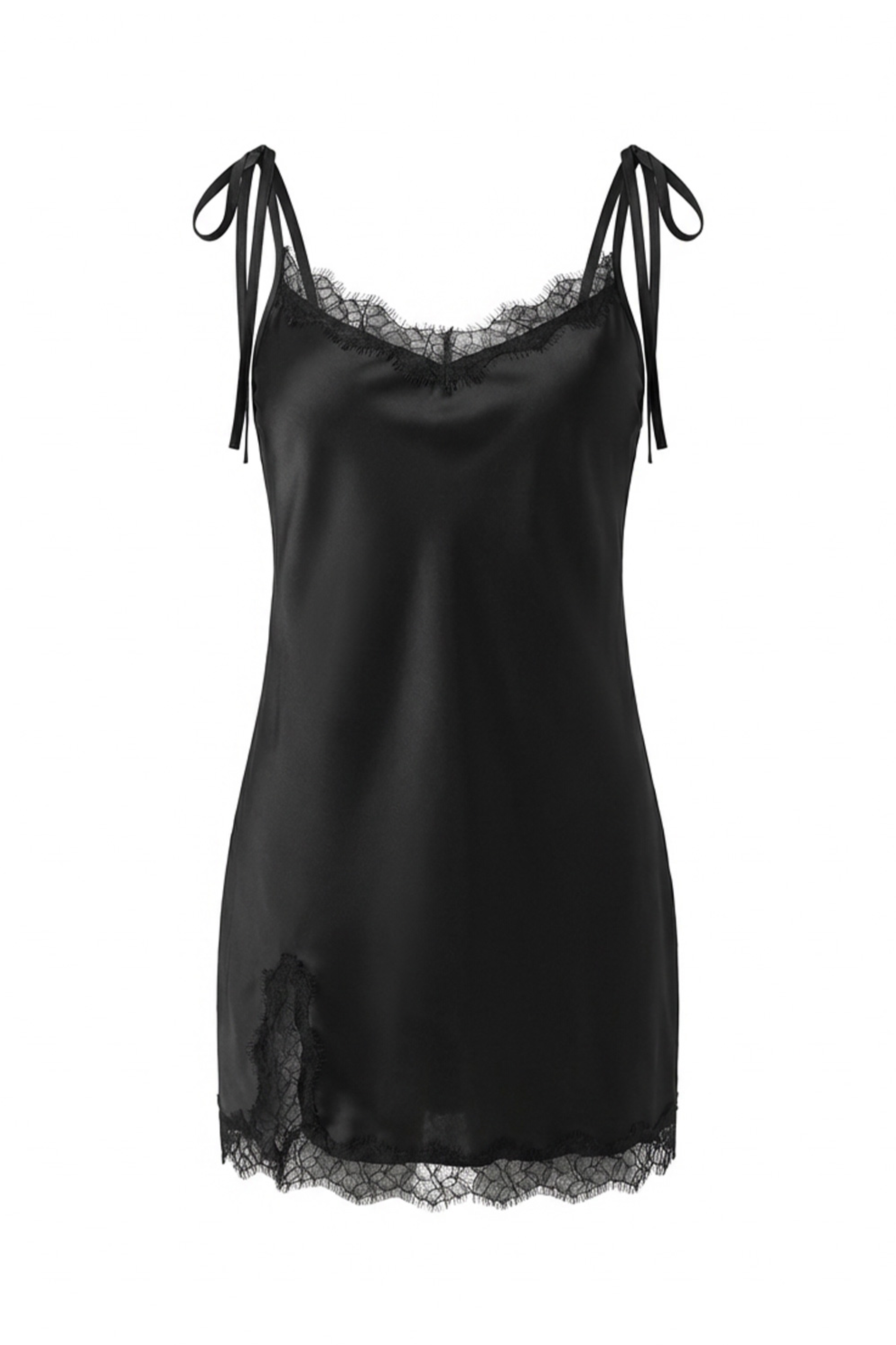 Midnight Lace Silk Dress