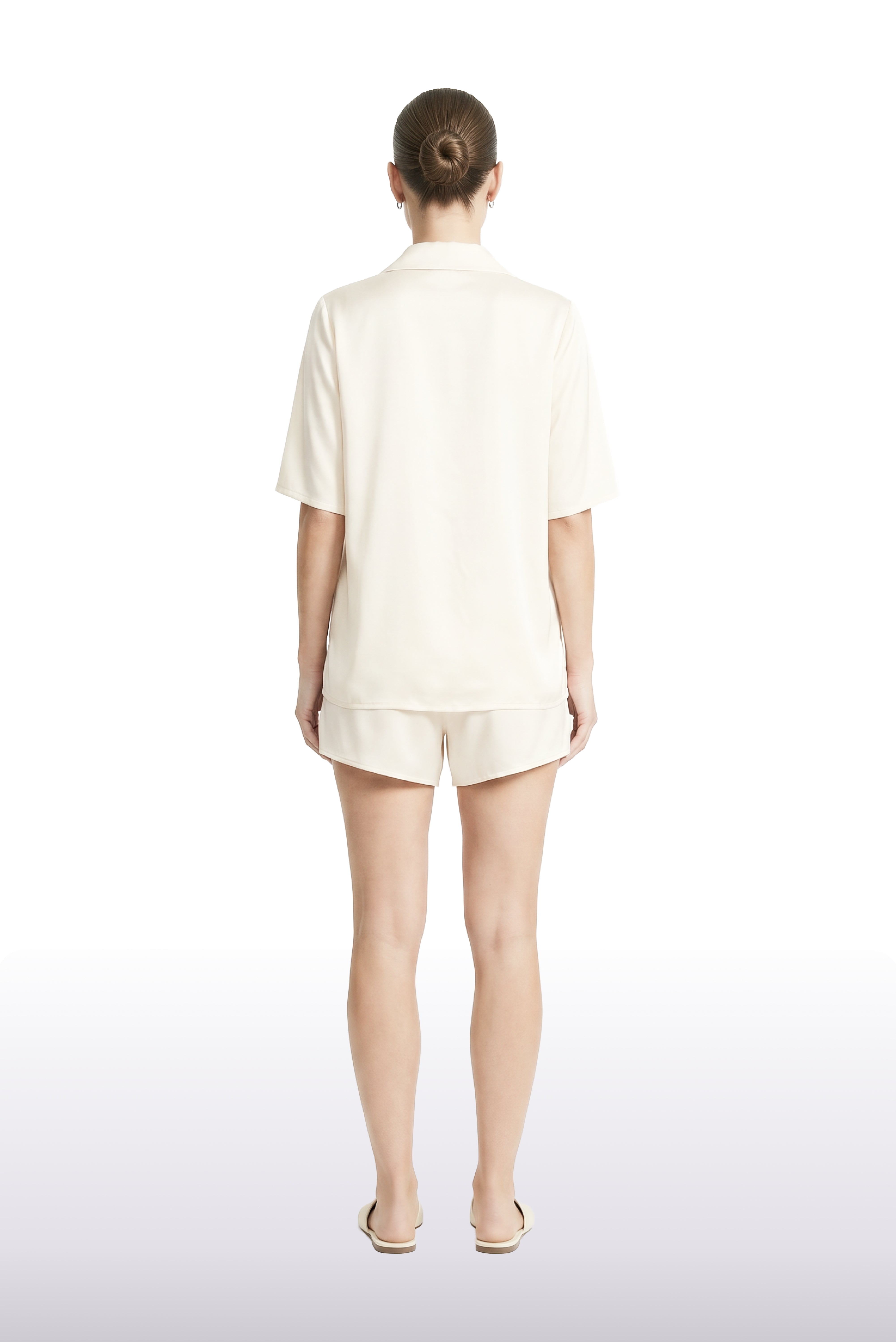 Obscura Silk Shorts Ecru | Mers Silk