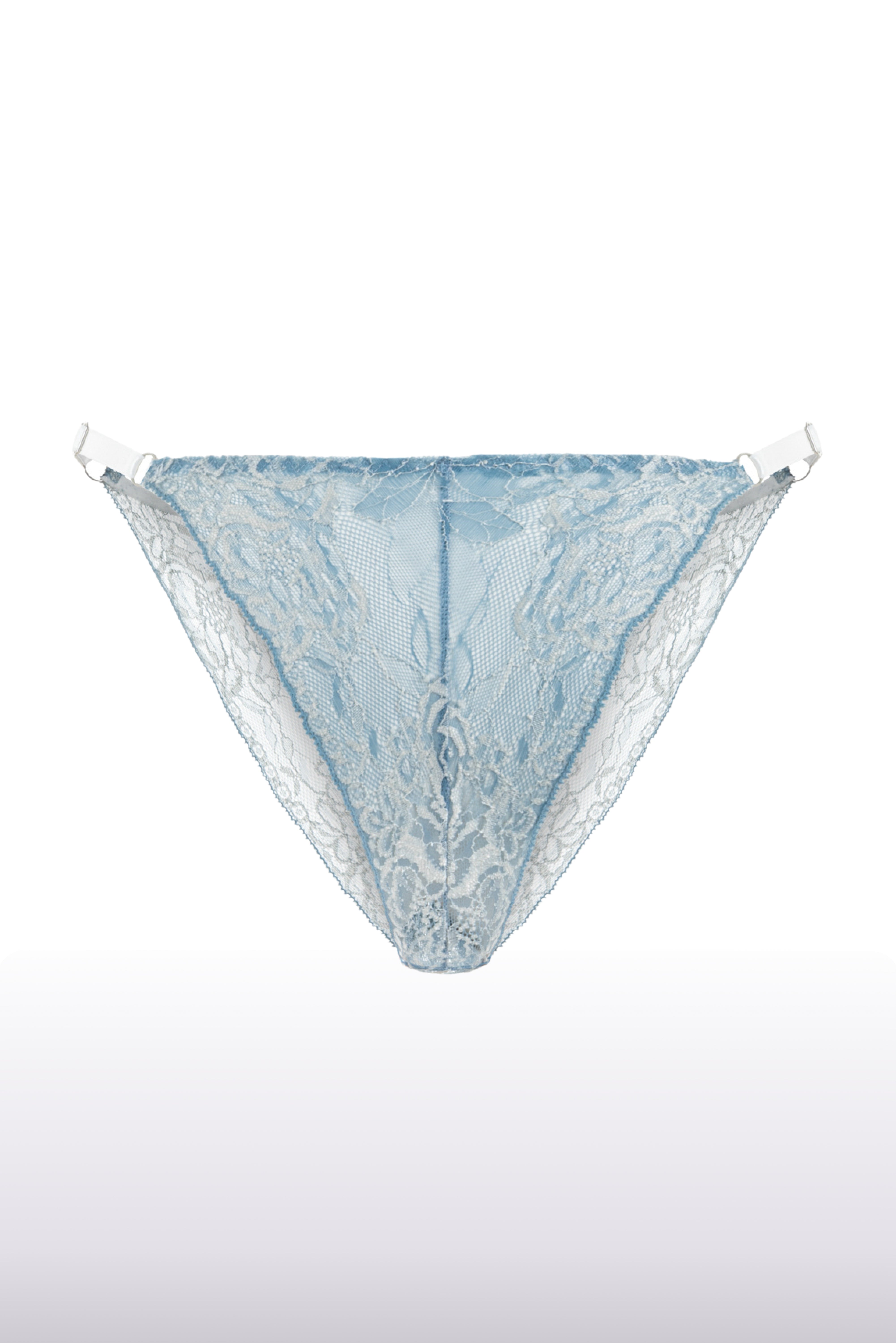 Sky Light Blue French Lace Thong