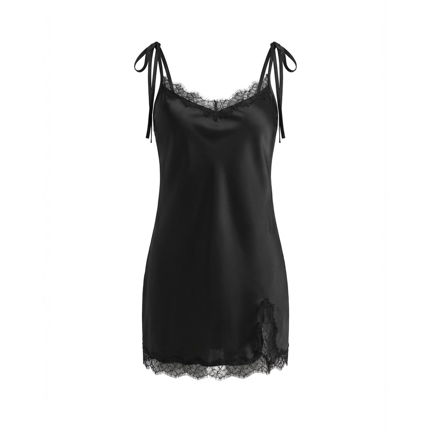Midnight Lace Silk Dress