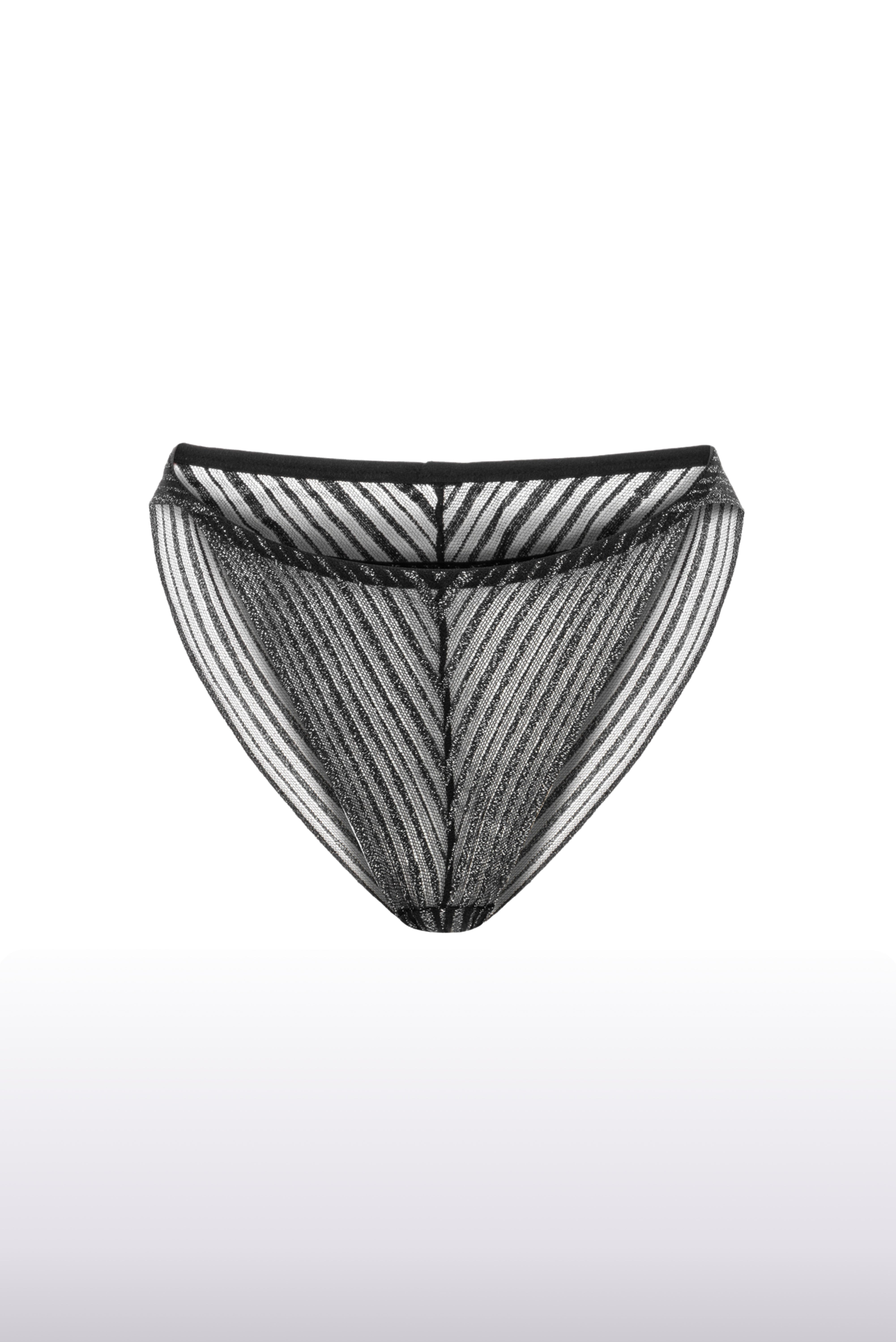 Silvery French Lace Shimmer Panty Black